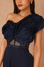 Load image into Gallery viewer, Taffeta Draped Jumpsuit With Belt
