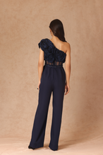 Load image into Gallery viewer, Taffeta Draped Jumpsuit With Belt
