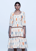 Load image into Gallery viewer, Ikat Boho Tiered Dress
