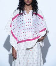 Load image into Gallery viewer, Ikat Cotton Multi Texture Kaftan Top
