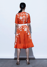 Load image into Gallery viewer, Fit and flare Embroidery Dress W/belt
