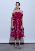 Load image into Gallery viewer, Ikat 3D Flower Fit and flare Dress
