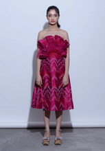 Load image into Gallery viewer, Ikat 3D Flower Fit and flare Dress
