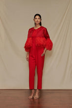 Load image into Gallery viewer, Jumpsuit with Feather Jacket
