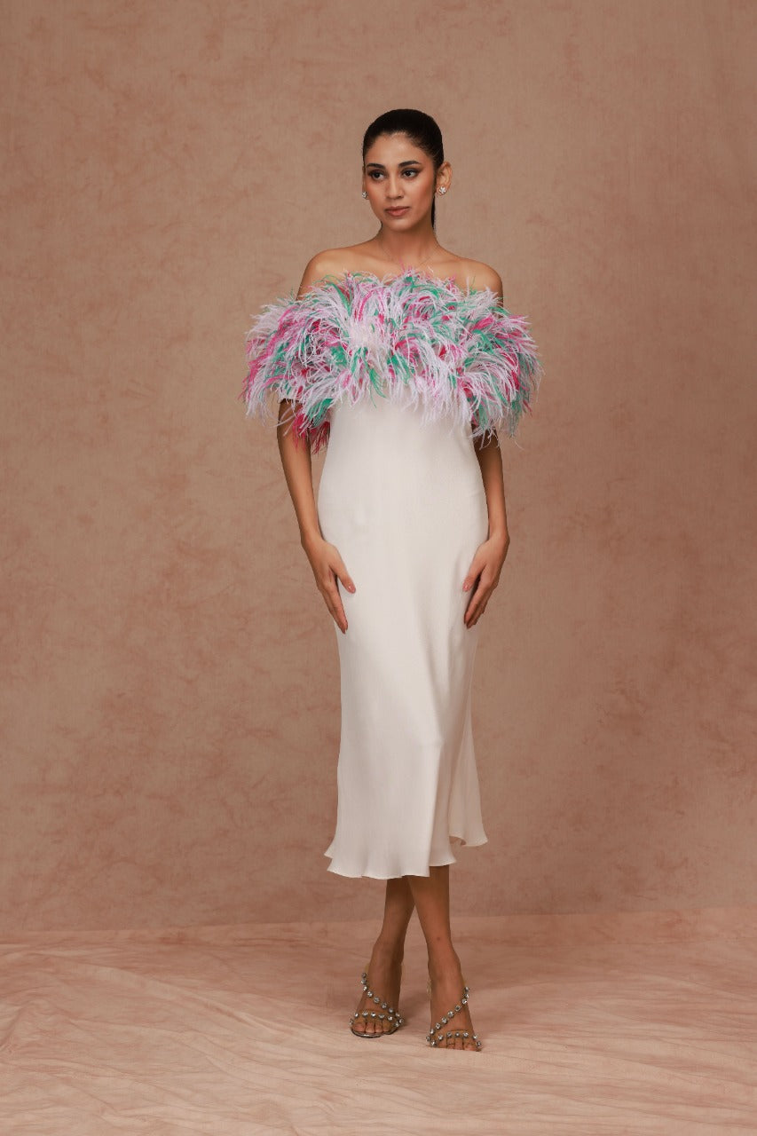 Feather Midi Dress