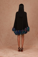 Load image into Gallery viewer, Kaftan Mini Dress with Feathers
