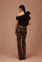 Load image into Gallery viewer, Draped Top with Floral Embroidered Pant
