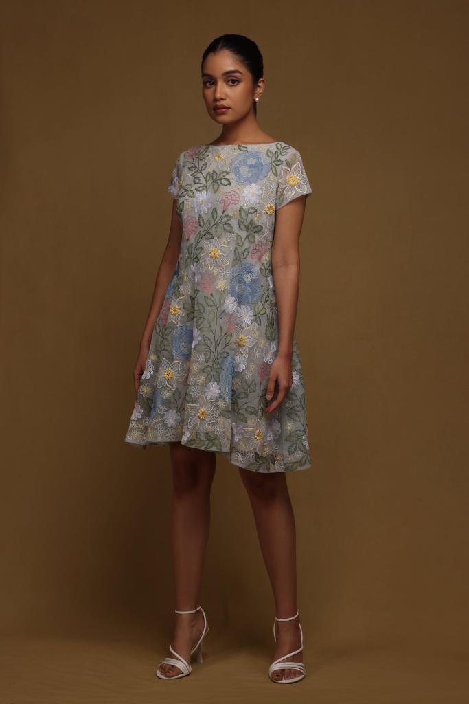 Multifloral A-Line Dress