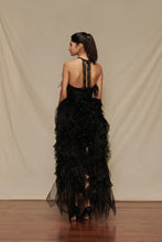 Load image into Gallery viewer, Halter Feather Ruffle Dress with Belt
